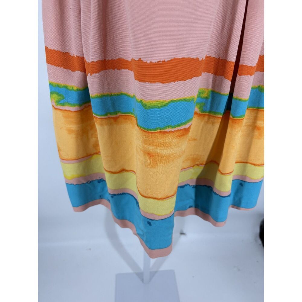 Tracy Reese X Anthropologie Pastel Sleeveless V-Neck Colorblock Summer Dress - Picture 4 of 5